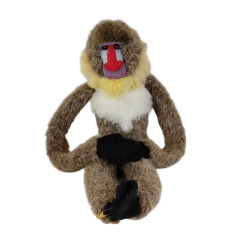Wild Republic Mandrill Baboon Plush Stuffed Animal Brown Yellow‎ Mane Monkey